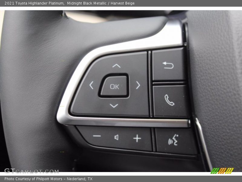 Midnight Black Metallic / Harvest Beige 2021 Toyota Highlander Platinum