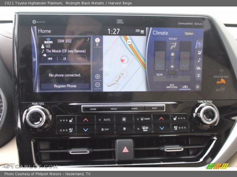 Midnight Black Metallic / Harvest Beige 2021 Toyota Highlander Platinum