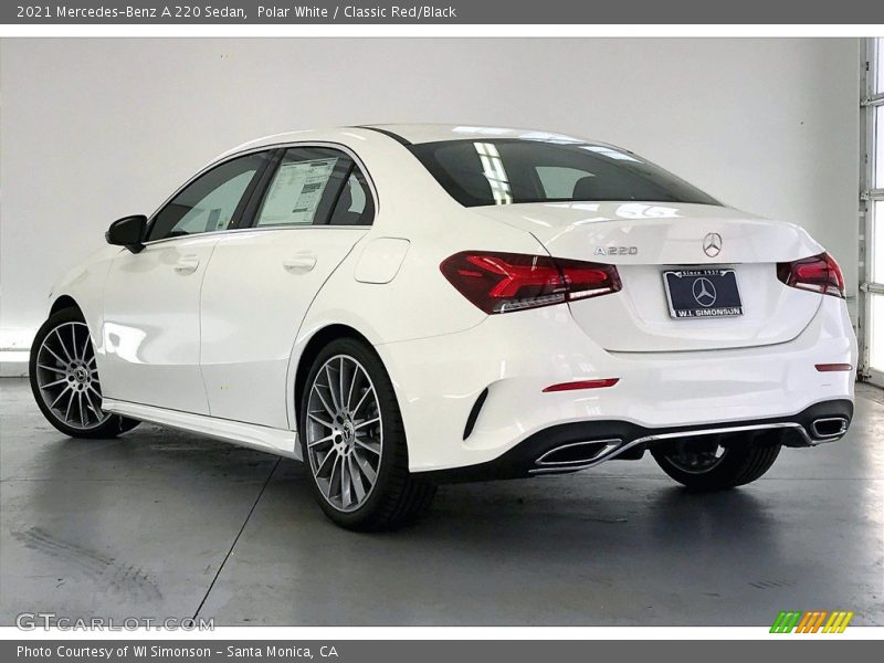 Polar White / Classic Red/Black 2021 Mercedes-Benz A 220 Sedan