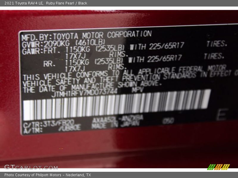 Ruby Flare Pearl / Black 2021 Toyota RAV4 LE