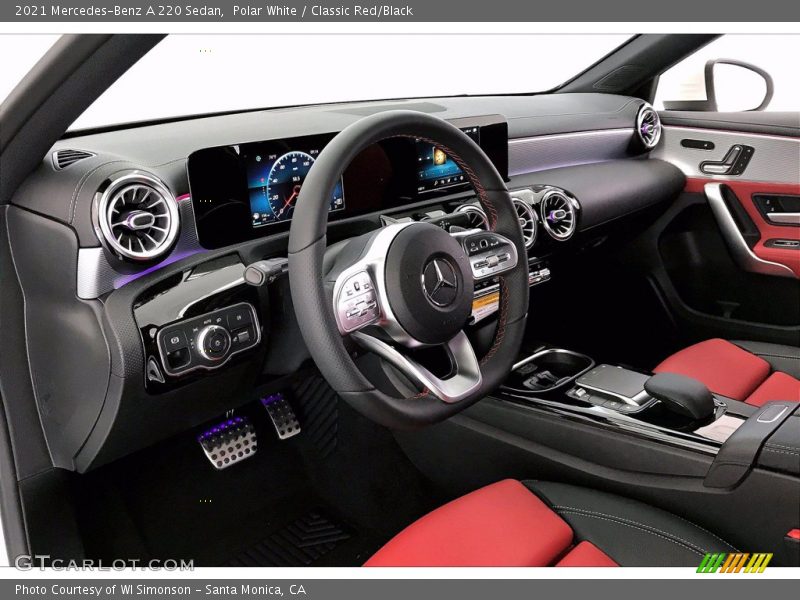 Polar White / Classic Red/Black 2021 Mercedes-Benz A 220 Sedan