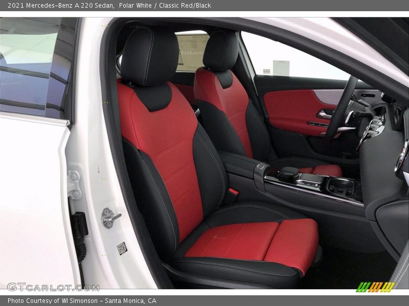 Polar White / Classic Red/Black 2021 Mercedes-Benz A 220 Sedan