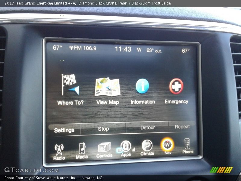 Diamond Black Crystal Pearl / Black/Light Frost Beige 2017 Jeep Grand Cherokee Limited 4x4