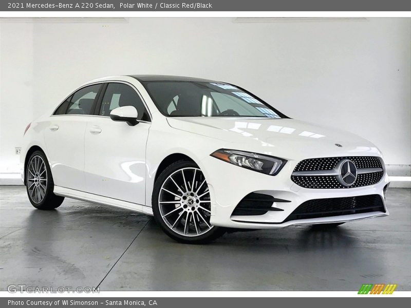 Polar White / Classic Red/Black 2021 Mercedes-Benz A 220 Sedan