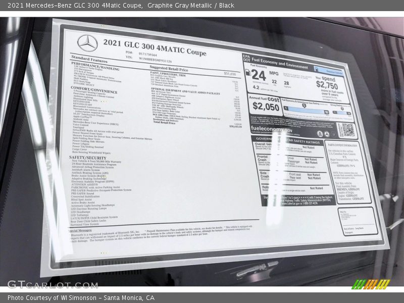 Graphite Gray Metallic / Black 2021 Mercedes-Benz GLC 300 4Matic Coupe