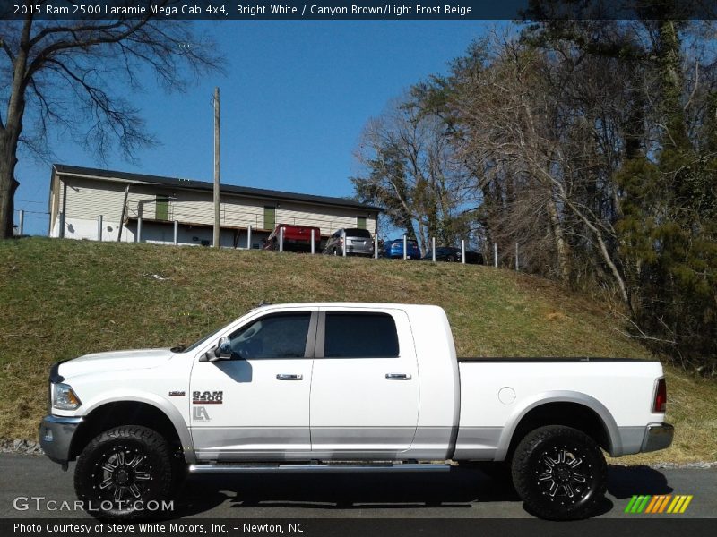 Bright White / Canyon Brown/Light Frost Beige 2015 Ram 2500 Laramie Mega Cab 4x4