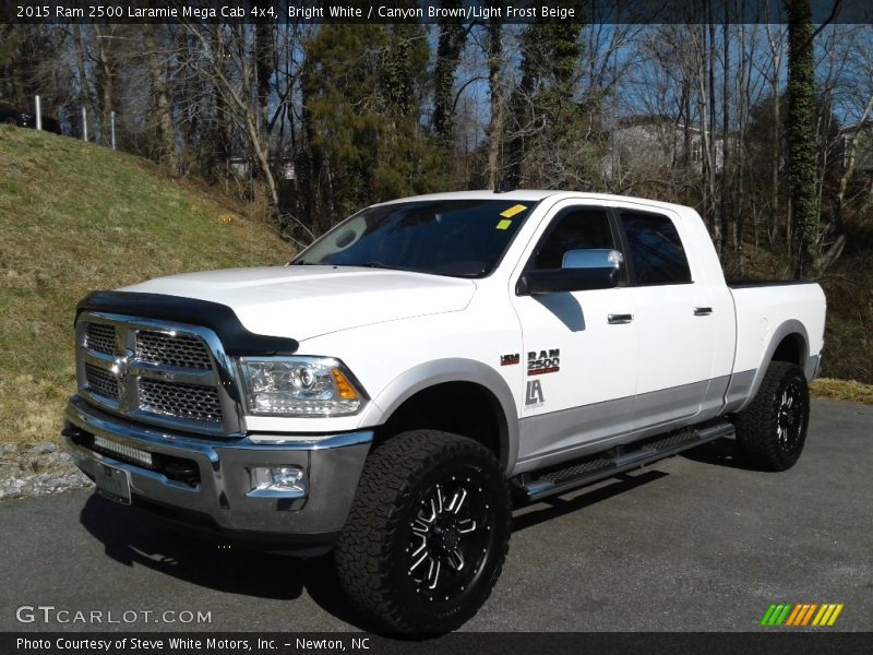 Bright White / Canyon Brown/Light Frost Beige 2015 Ram 2500 Laramie Mega Cab 4x4