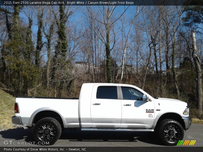 Bright White / Canyon Brown/Light Frost Beige 2015 Ram 2500 Laramie Mega Cab 4x4