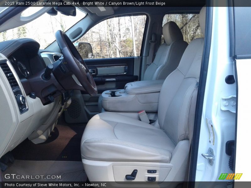 Bright White / Canyon Brown/Light Frost Beige 2015 Ram 2500 Laramie Mega Cab 4x4