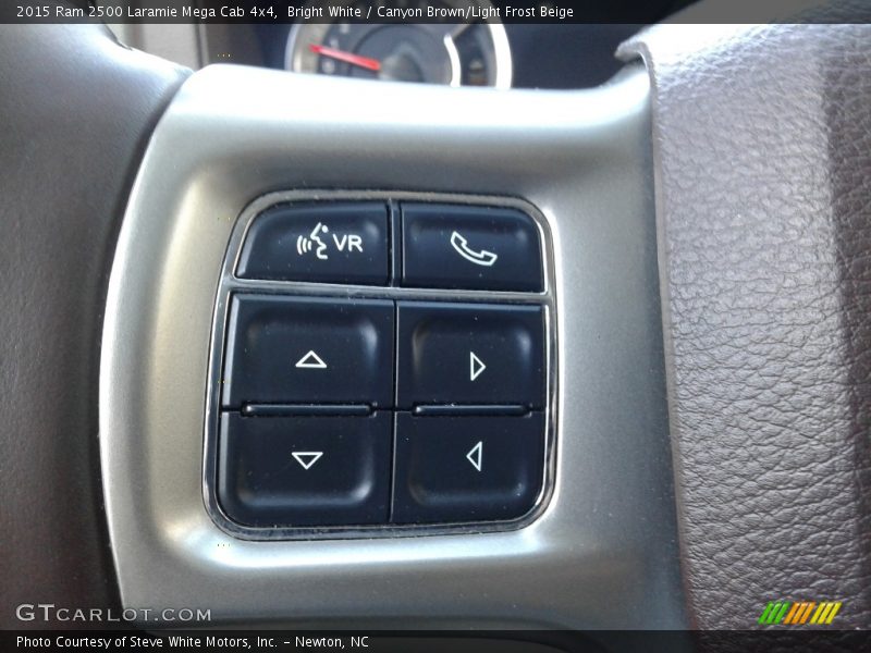 Bright White / Canyon Brown/Light Frost Beige 2015 Ram 2500 Laramie Mega Cab 4x4