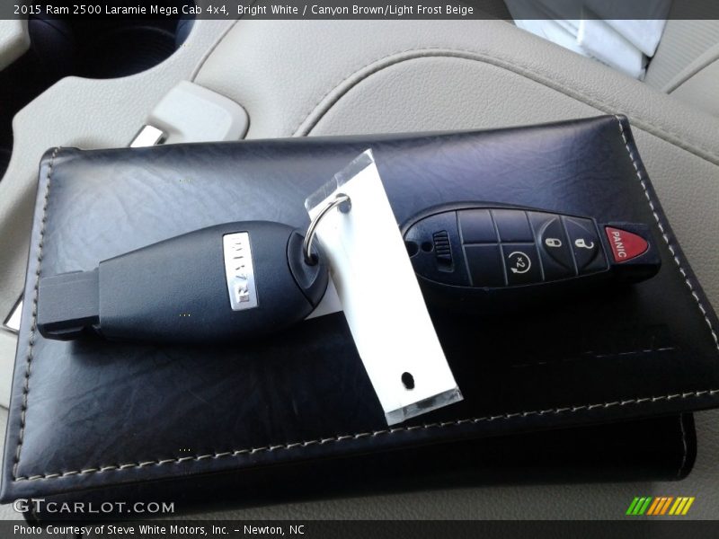 Bright White / Canyon Brown/Light Frost Beige 2015 Ram 2500 Laramie Mega Cab 4x4
