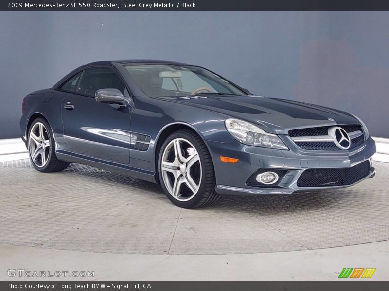 Steel Grey Metallic / Black 2009 Mercedes-Benz SL 550 Roadster