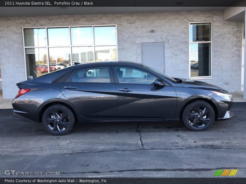 Portofino Gray / Black 2021 Hyundai Elantra SEL