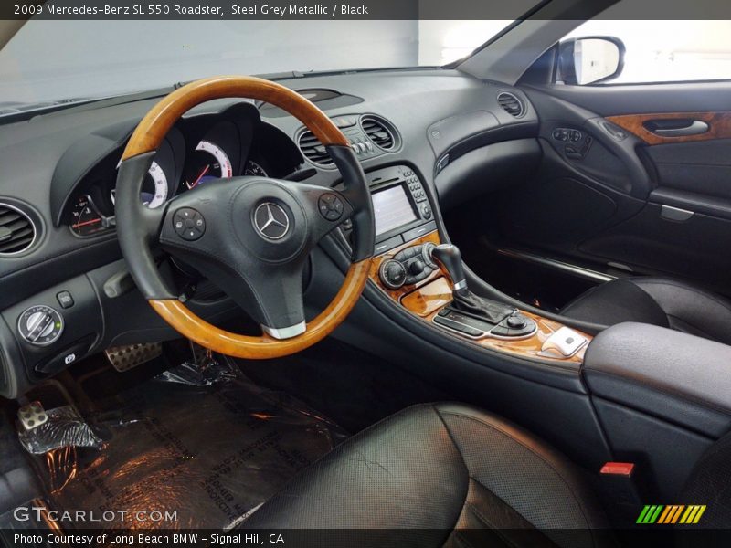 Steel Grey Metallic / Black 2009 Mercedes-Benz SL 550 Roadster