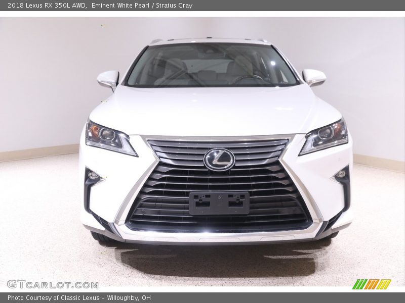 Eminent White Pearl / Stratus Gray 2018 Lexus RX 350L AWD