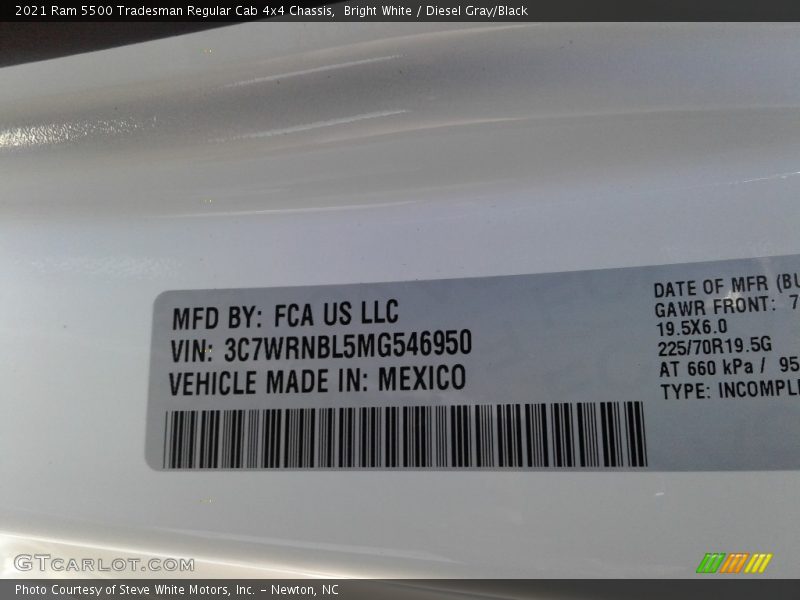 Bright White / Diesel Gray/Black 2021 Ram 5500 Tradesman Regular Cab 4x4 Chassis