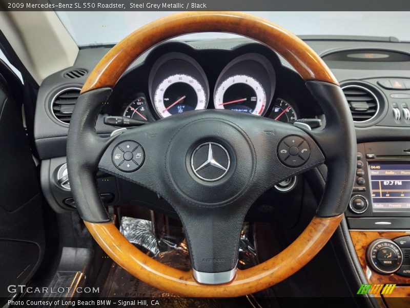 Steel Grey Metallic / Black 2009 Mercedes-Benz SL 550 Roadster