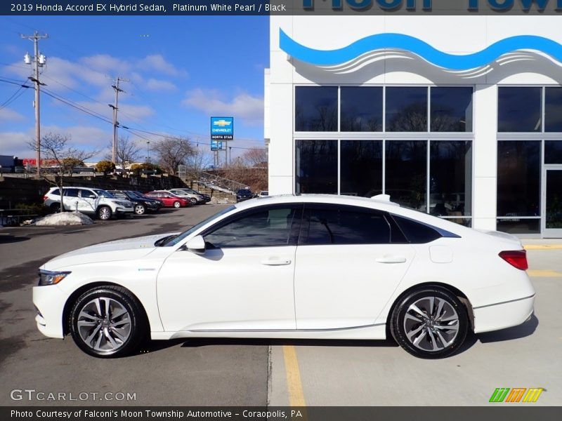Platinum White Pearl / Black 2019 Honda Accord EX Hybrid Sedan