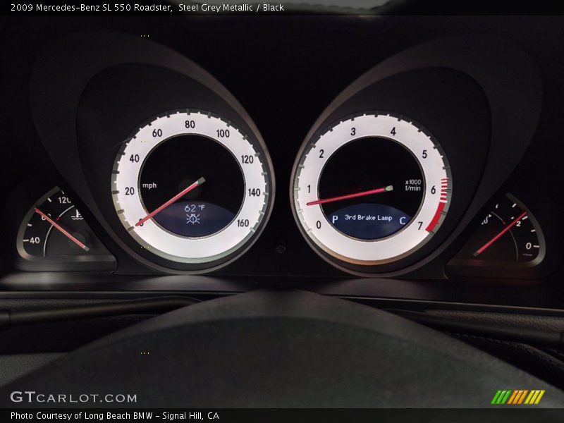Steel Grey Metallic / Black 2009 Mercedes-Benz SL 550 Roadster