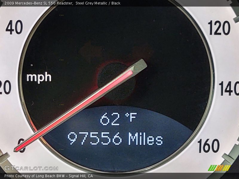 Steel Grey Metallic / Black 2009 Mercedes-Benz SL 550 Roadster
