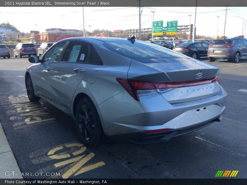 Shimmering Silver Pearl / Black 2021 Hyundai Elantra SEL