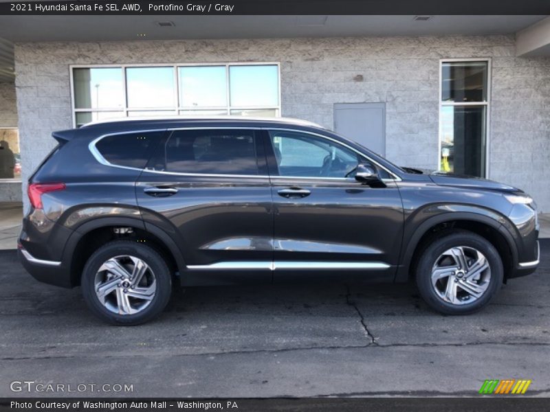 Portofino Gray / Gray 2021 Hyundai Santa Fe SEL AWD