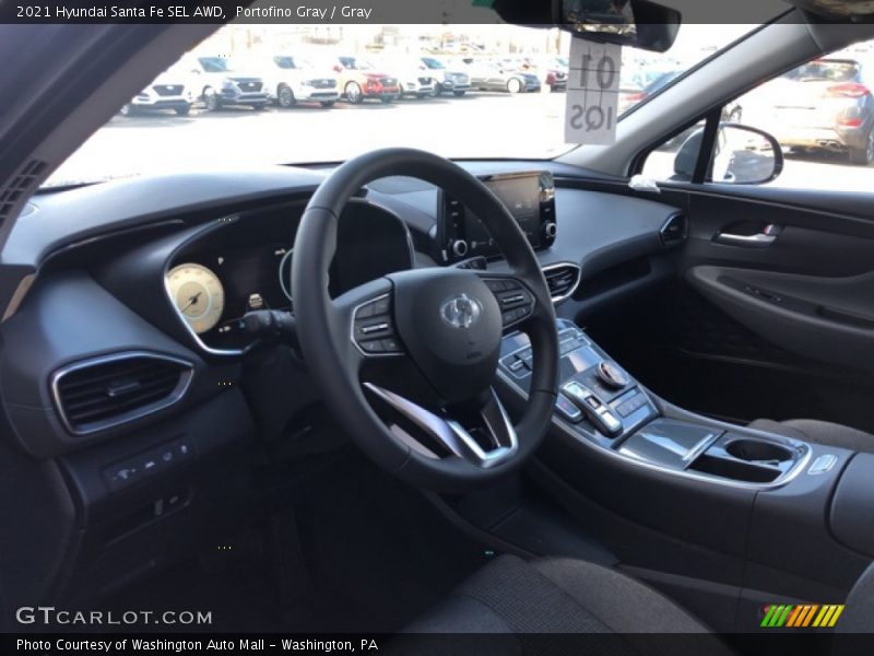 Portofino Gray / Gray 2021 Hyundai Santa Fe SEL AWD