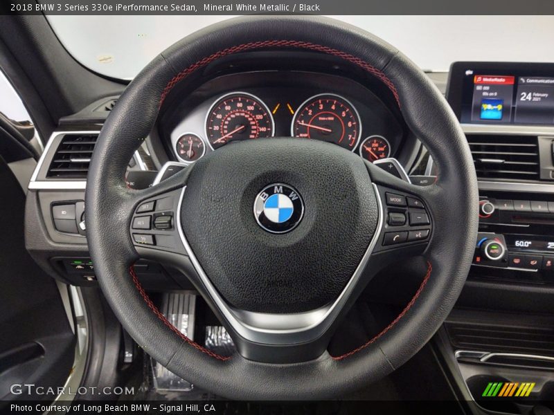 Mineral White Metallic / Black 2018 BMW 3 Series 330e iPerformance Sedan