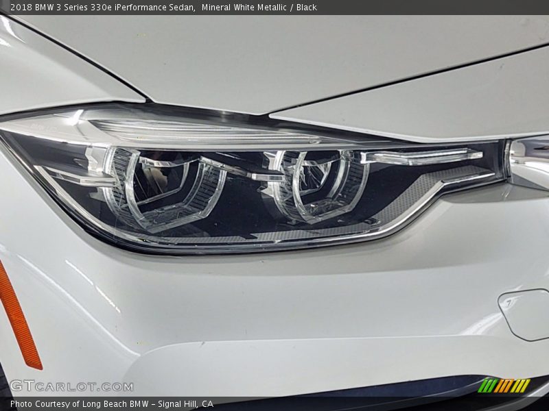 Mineral White Metallic / Black 2018 BMW 3 Series 330e iPerformance Sedan