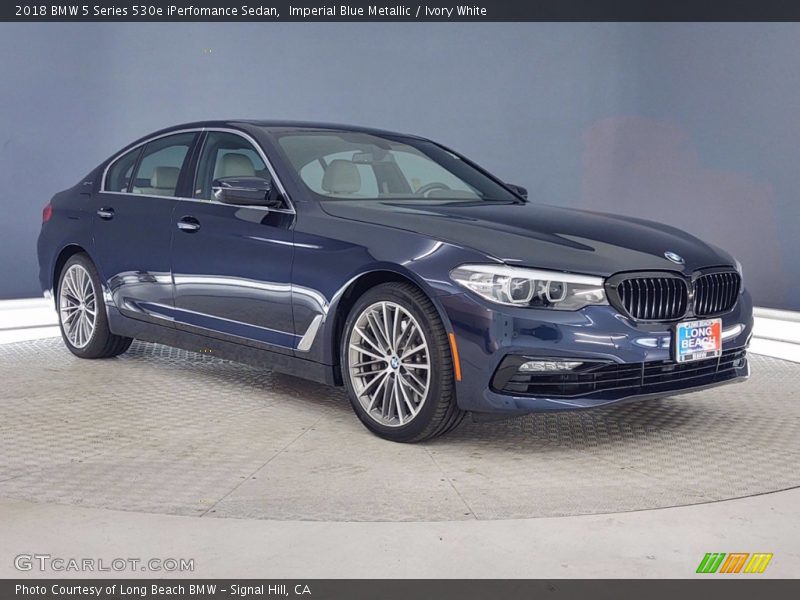 Imperial Blue Metallic / Ivory White 2018 BMW 5 Series 530e iPerfomance Sedan