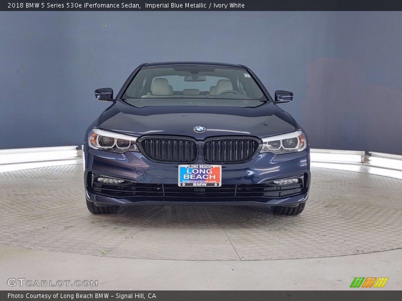 Imperial Blue Metallic / Ivory White 2018 BMW 5 Series 530e iPerfomance Sedan