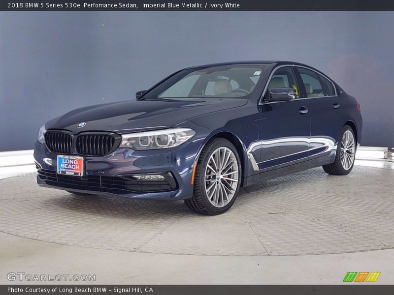 Imperial Blue Metallic / Ivory White 2018 BMW 5 Series 530e iPerfomance Sedan