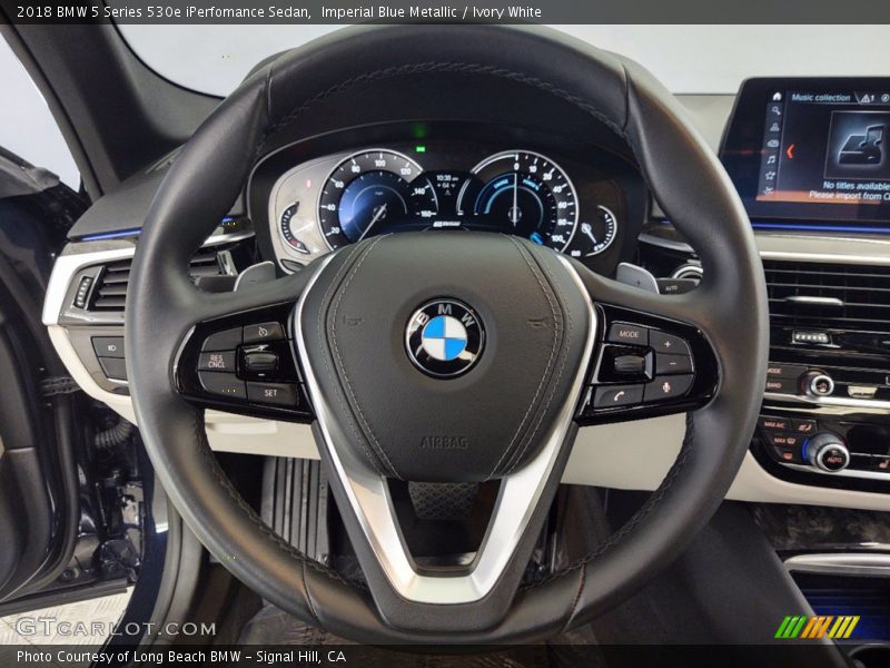 Imperial Blue Metallic / Ivory White 2018 BMW 5 Series 530e iPerfomance Sedan