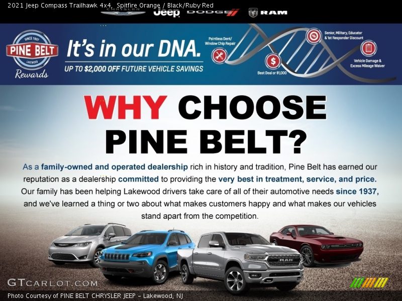 Spitfire Orange / Black/Ruby Red 2021 Jeep Compass Trailhawk 4x4