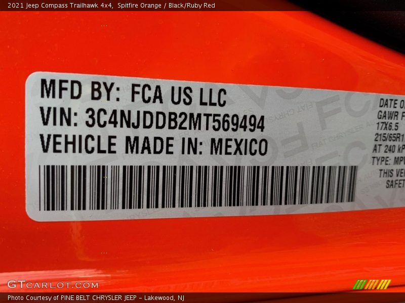 Spitfire Orange / Black/Ruby Red 2021 Jeep Compass Trailhawk 4x4