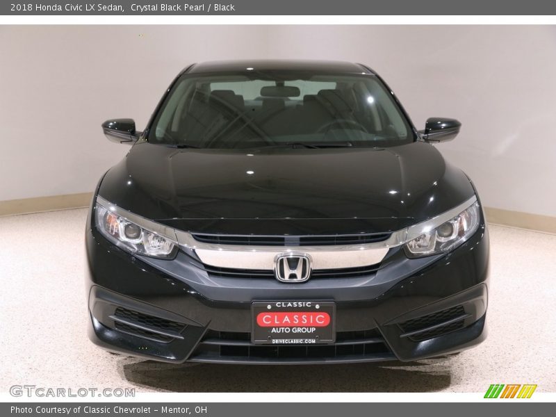 Crystal Black Pearl / Black 2018 Honda Civic LX Sedan