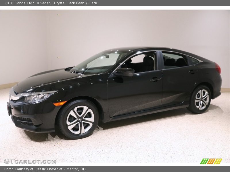 Crystal Black Pearl / Black 2018 Honda Civic LX Sedan