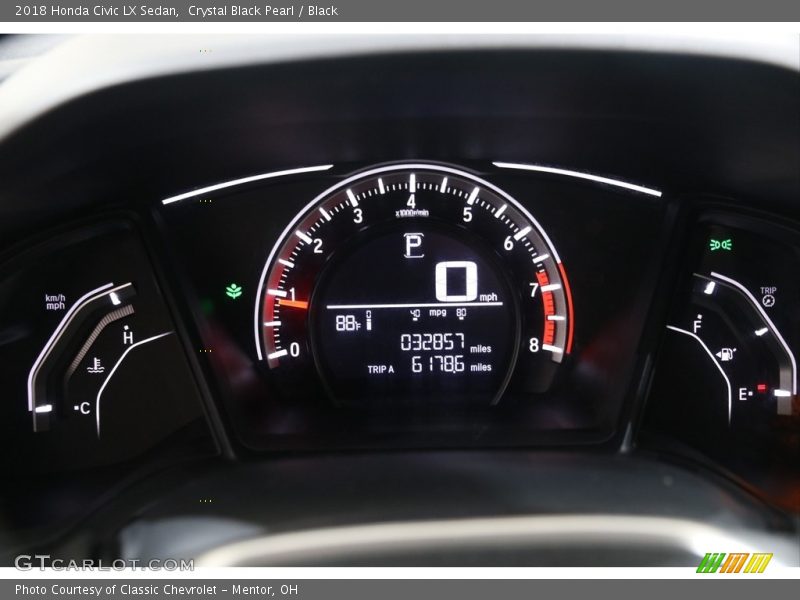 Crystal Black Pearl / Black 2018 Honda Civic LX Sedan