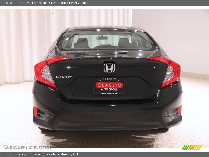 Crystal Black Pearl / Black 2018 Honda Civic LX Sedan