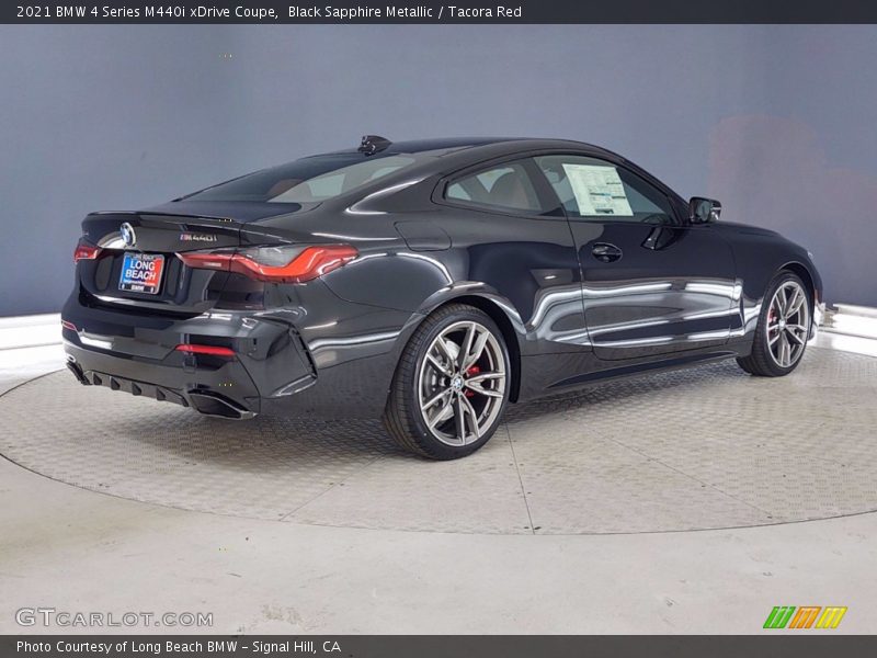 Black Sapphire Metallic / Tacora Red 2021 BMW 4 Series M440i xDrive Coupe