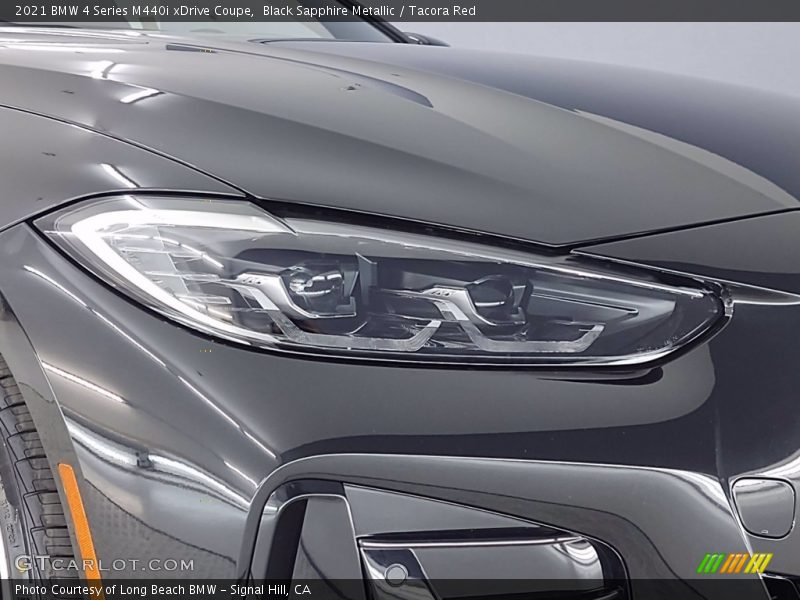 Black Sapphire Metallic / Tacora Red 2021 BMW 4 Series M440i xDrive Coupe