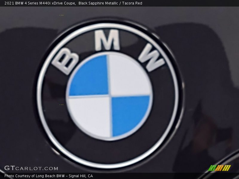 Black Sapphire Metallic / Tacora Red 2021 BMW 4 Series M440i xDrive Coupe