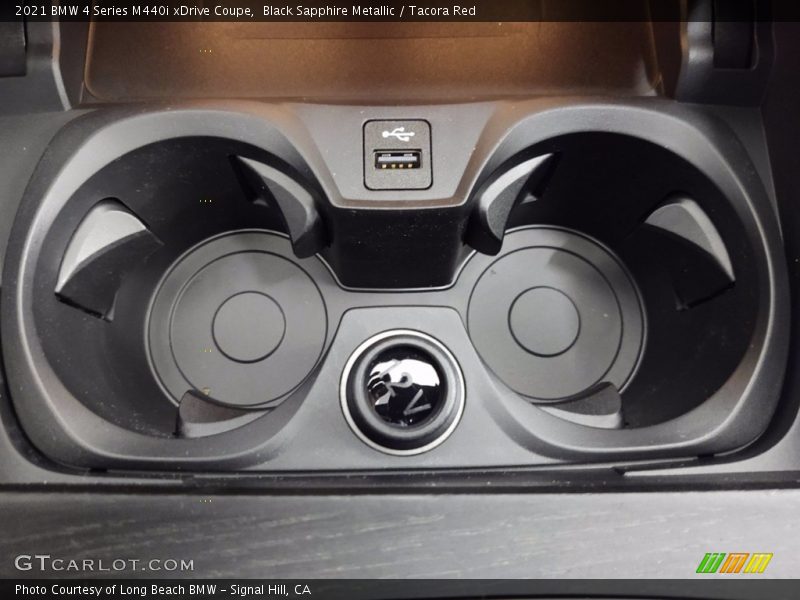 Black Sapphire Metallic / Tacora Red 2021 BMW 4 Series M440i xDrive Coupe