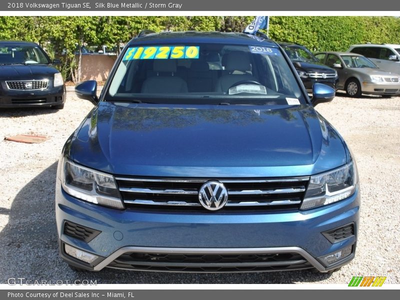 Silk Blue Metallic / Storm Gray 2018 Volkswagen Tiguan SE