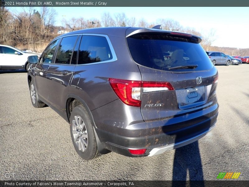 Modern Steel Metallic / Gray 2021 Honda Pilot EX AWD