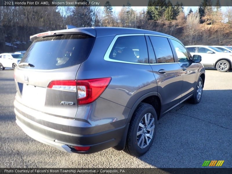 Modern Steel Metallic / Gray 2021 Honda Pilot EX AWD