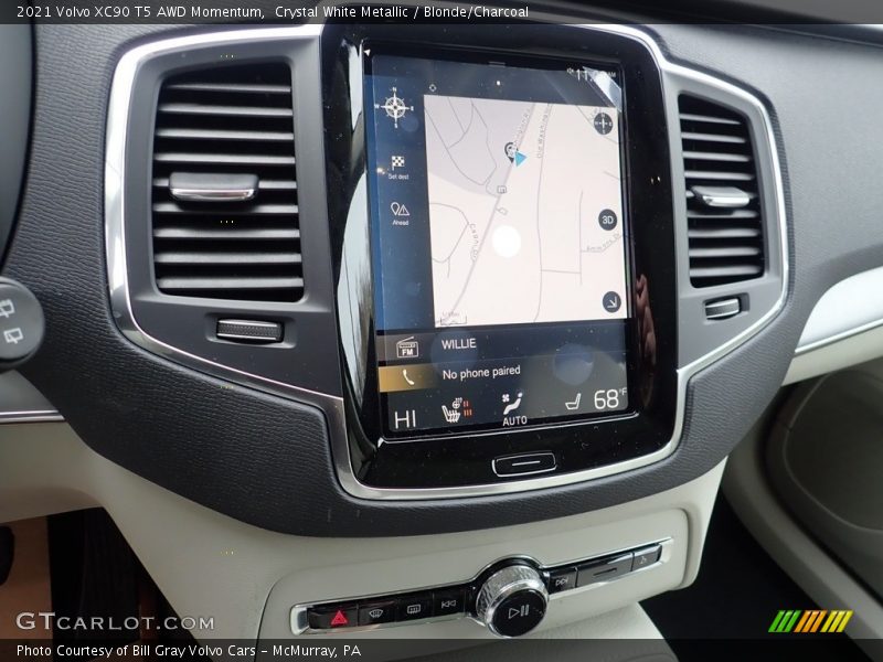 Crystal White Metallic / Blonde/Charcoal 2021 Volvo XC90 T5 AWD Momentum