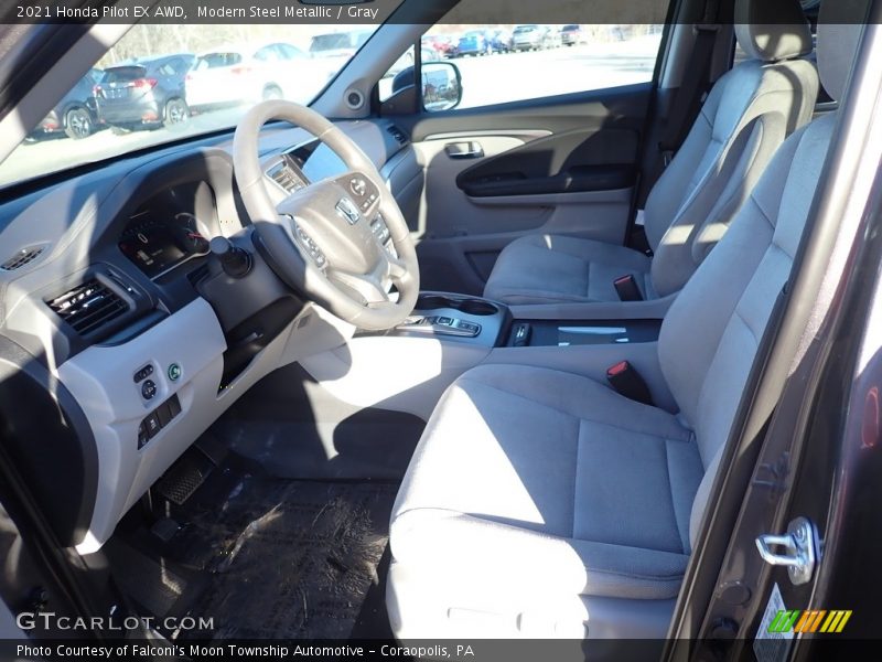 Modern Steel Metallic / Gray 2021 Honda Pilot EX AWD