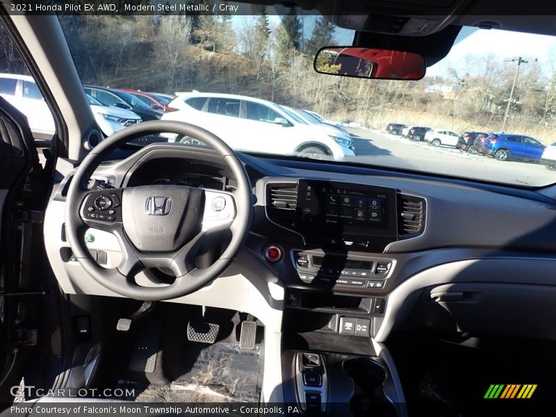 Modern Steel Metallic / Gray 2021 Honda Pilot EX AWD