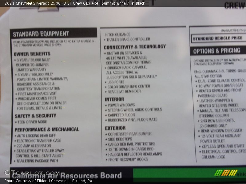 Summit White / Jet Black 2021 Chevrolet Silverado 2500HD LT Crew Cab 4x4